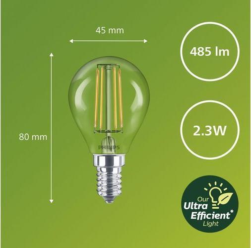 Produktbild Philips Ultra Efficient (E14, 2.30 W, 485 lm, 1 x, A)