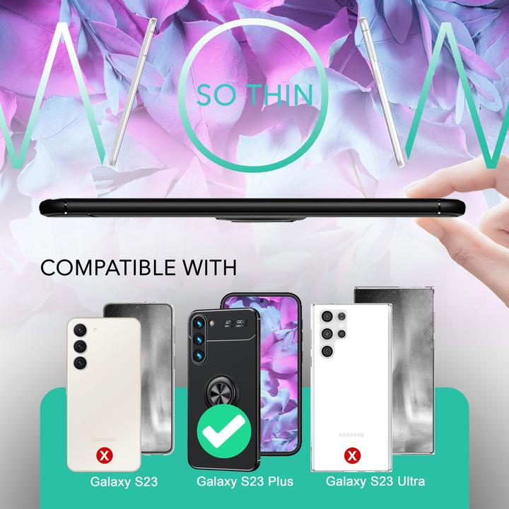 Actual product image Nalia Matte ring silicone case with 2x screen protector (Samsung Galaxy S23+)