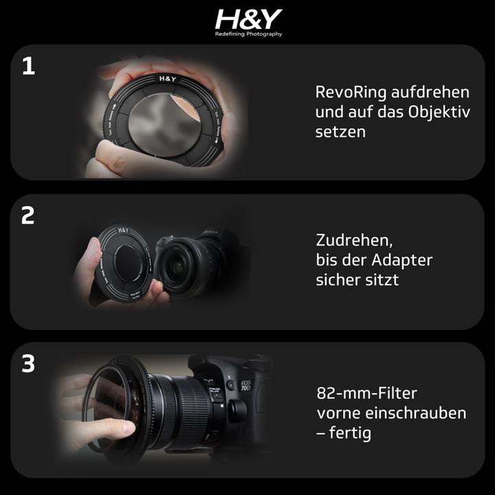 Image du produit H&Y RevoRing Adaptateur Var 82-95mm pour filtres 95mm (HY-RS95) (HY-RS95) (Adaptateurs de filtre, 82 mm)