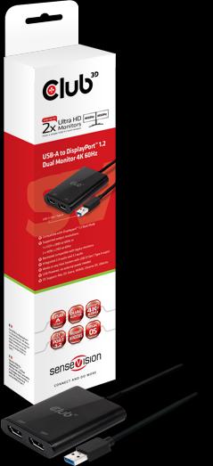 Image du produit Club 3D CSV-1477 USB A à DisplayPort (DP, 9.30 cm)
