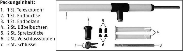 Actual product image Abus Tele-Z 180 W AL0125 Telescopic pole white