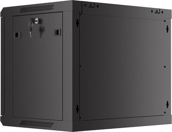 Produktbild Lanberg Nástěnná jednodílná skříň 19", 9U/600x450, (v rozloženém stavu), perforované dveře, černá ( (9 HE, 19 Zoll Rack)