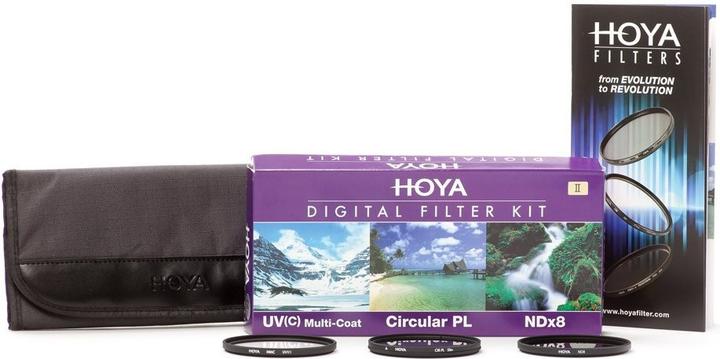 Actual product image Hoya Digital Filter Kit II (UV, CIR-PL & ND8) Filterset (49 mm, UV filter, Neutral density filter, Polarizing filter, 49 mm)