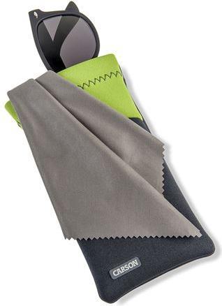 Actual product image Carson Neoprene goggle bag with microfibre cloth - grey/green