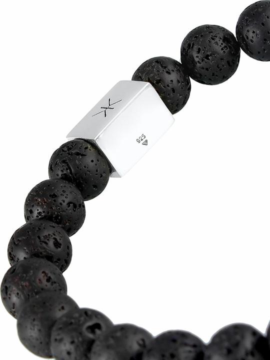 Produktbild Kuzzoi Armband Herren Lava Edelstein Bead Rechteck 925 Silber (19 cm, 925er Silber)