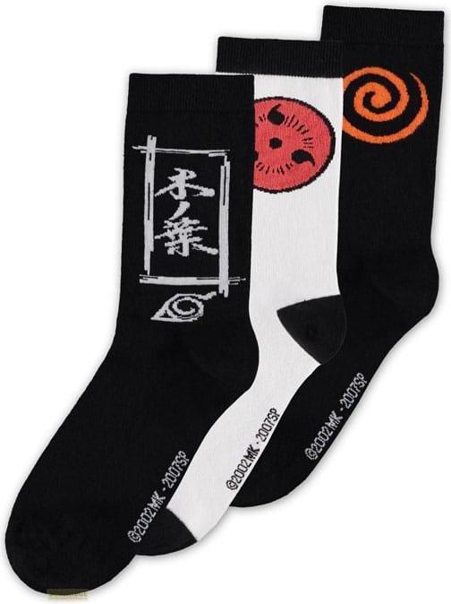 Produktbild Difuzed NARUTO Shippuden - Symbol - Pack de 3 Paires de Chaussettes (T43-46) (3er Pack, 43, 46)