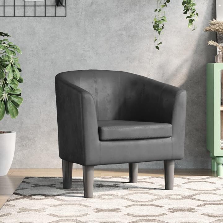 Image du produit VidaXL Clubsessel Grau Kunstleder,Farbe: Grau,Material: Kunstleder