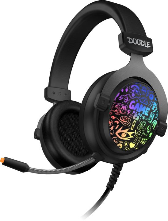 Produktbild Connect IT Słuchawki Doodle RGB Czarne (CHP-6501-BK) (Kabelgebunden)