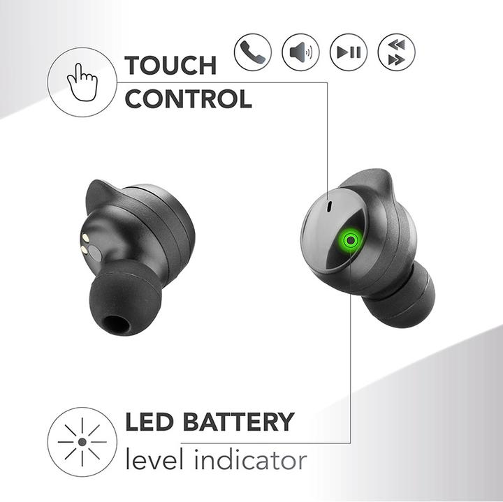 Image du produit Cellularline Music Sound Flow Casque intra-auriculaire sans fil Musique et appels Bluetooth Noir (pas de réduction du bruit, 25 h, Sans fil)