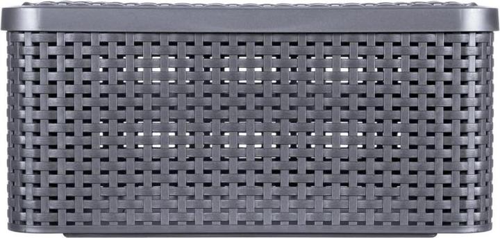 Actual product image Curver Basket with lid Rattan Style M dark gray (40 x 29 x 19 cm, 18 l)