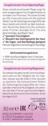 Produktbild Weleda Iris Erfrischende Feuchtigkeitspflege (30 ml, Tagescreme)
