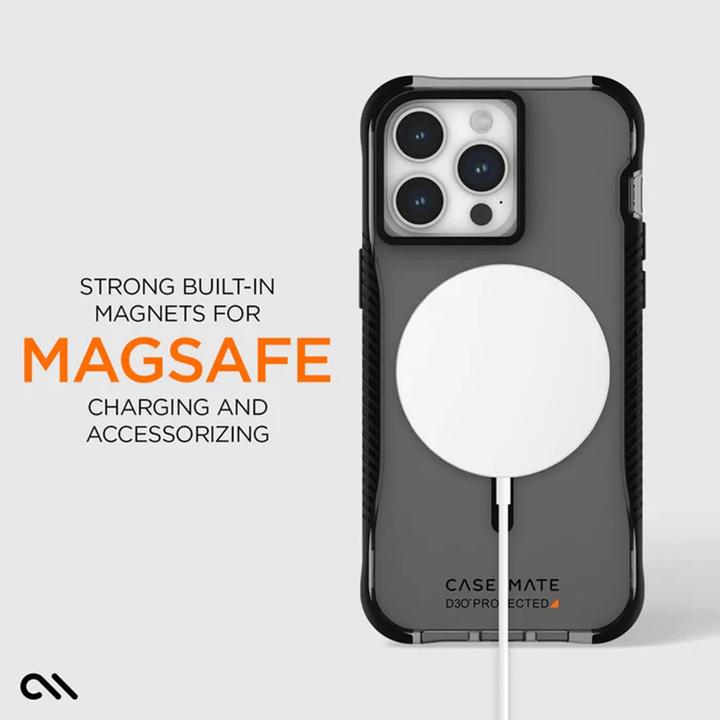 Actual product image Case-Mate Tough Grip Plus D3O MagSafe - iPhone 15 Pro Max Case (Smoke/Black) (Apple iPhone 15 Pro Max)
