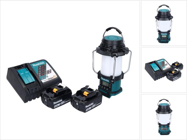 Produktbild Makita DMR 055 RM Akku Radio 18 V FM mit Laterne 360° Taschenlampe + 2x Akku 4,0 Ah + Ladegerät (FM, AM)