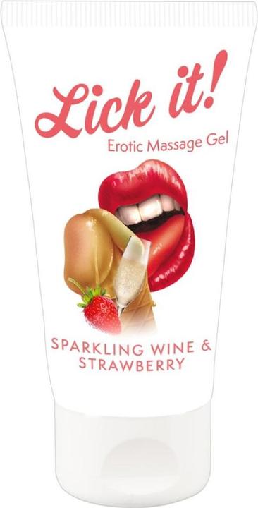 Actual product image Lick-it Erotic Massage Gel Sparkling Wine And Strawberry (50 ml)