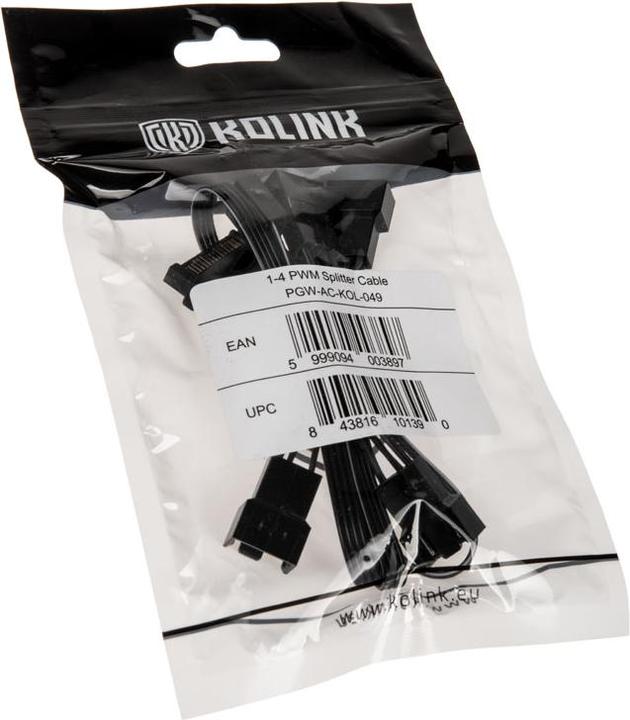 Actual product image Kolink 1-4 PWM fan splitter cable