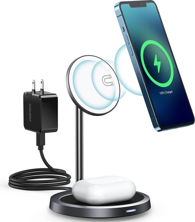 Actual product image Choetech 2-in-1 Magnetic Charger (15 W)