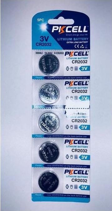Actual product image Pkcell Batteries CR2032 Set of 5 (5 pcs., CR2032, CR2025, 170 mAh)