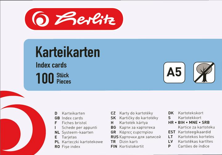 Energie-Label Herlitz Karteikarten (A5, 170 g/m², 100 x)