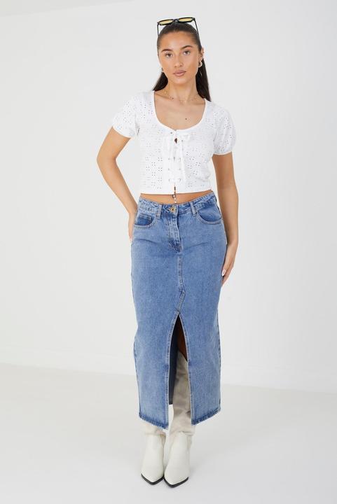 Produktbild Brave Soul Tessa Broderie Anglaise Top mit Spitzeneinsatz Frauen (M)