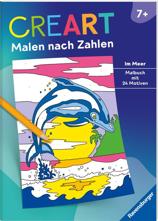 Image du produit Ravensburger CreArt Peinture par numéros 7 et plus : Dans la mer, livre de coloriage, 24 motifs