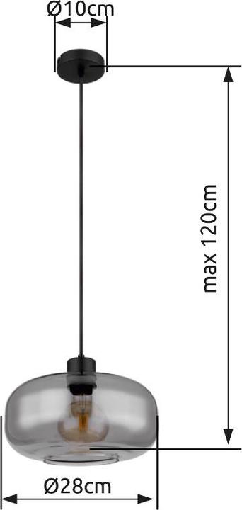 Actual product image Globo Suspension lamp Giuseppe black matt 1xE27 (E27)