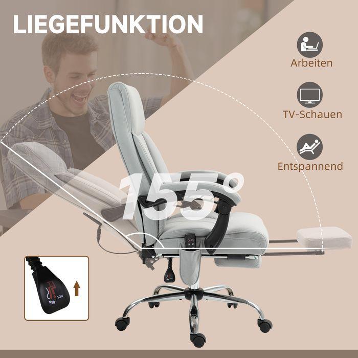 Image du produit Swisshandel24 Chaise de bureau avec fonction massage, ergonomique avec fonction chaise longue, chauffage