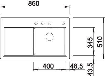 Produktbild Blanco ZENAR 45 S (Einbauspüle, 86 cm, 51 cm)