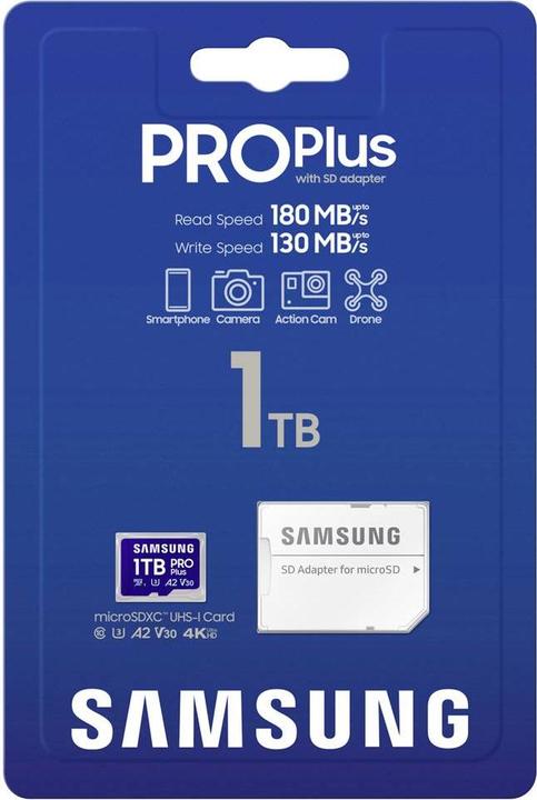 Actual product image Samsung PRO Plus (1000 GB, microSDXC, U3, UHS-I)