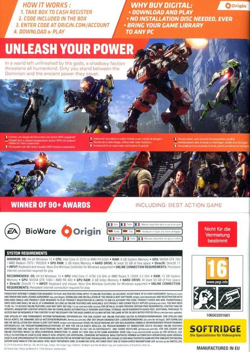 Actual product image Bioware Anthem (PC, Multilingual)