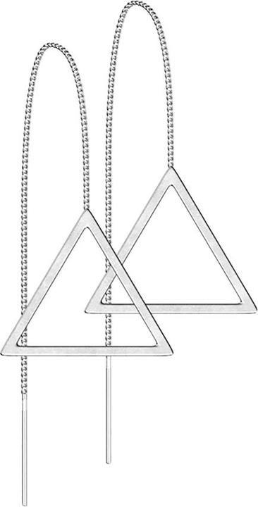 Produktbild Star Piercing Ohrstecker silber freifallende Kette mit Dreieck (ohne Messing, Chirurgenstahl 316L)