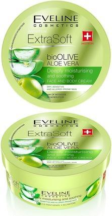 Eveline Extra Soft Body Crem Soothing Deep Moisturizer For Face & Body Bio Olive & Aloe 175Ml (Körpercreme, 175 ml)