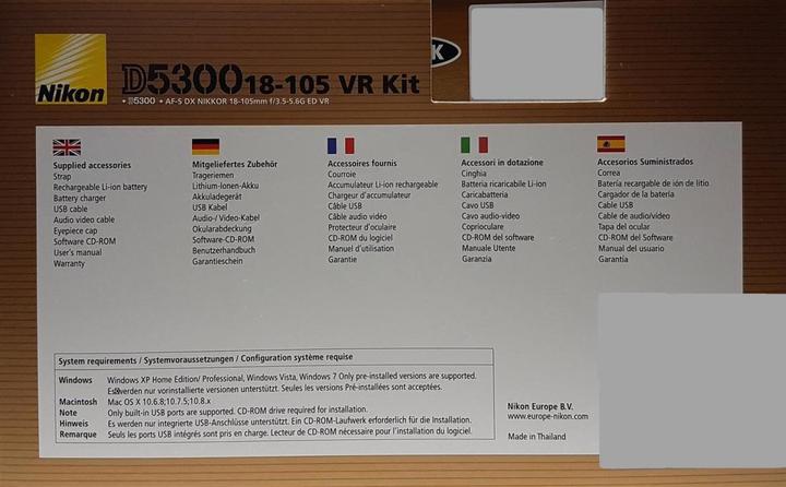 Actual product image Nikon D5300 Kit (18 - 105 mm, 24.20 Mpx, APS-C / DX)