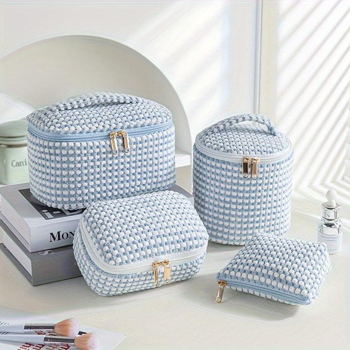 Actual product image Only-Bags.Store Elegant corduroy cosmetics case set of 4, chic make-up organiser bags with polyester lining