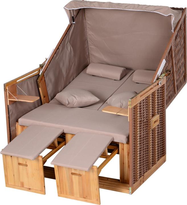 Actual product image Outsunny Beach chair with roof and cup holder