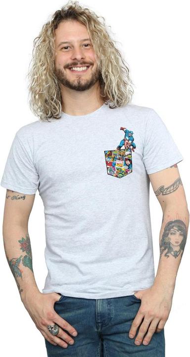 Immagine prodotto Captain America Faux Pocket Maglietta Uomo (L)