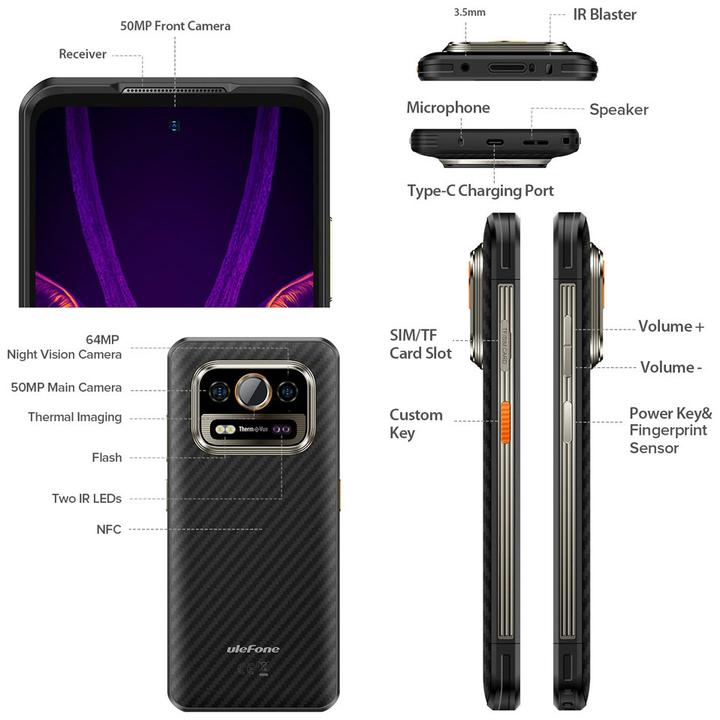 Produktbild Ulefone Armor 25T Pro (256 GB, Frost Black, 6.78", Dual SIM, 50 Mpx, 5G)