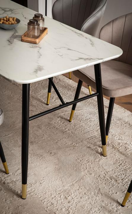 Actual product image FineBuy Dining room table Marble look white Dining table Kitchen table Dining room table