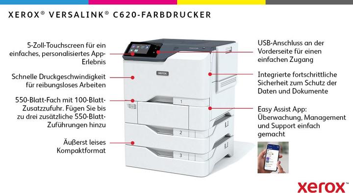Actual product image Xerox VERSALINK C620 A4 50PPM DUPLEX (Laser, Colour)