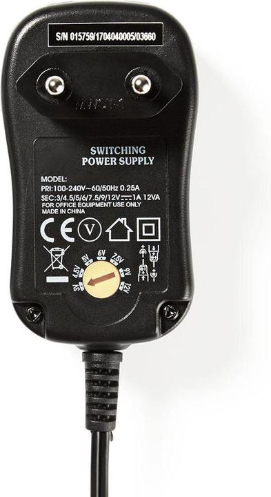 Immagine prodotto Nedis ACPA001 Alimentatore universale 3/4,5/5/6/7,5/9/12 VDC 1,0 A