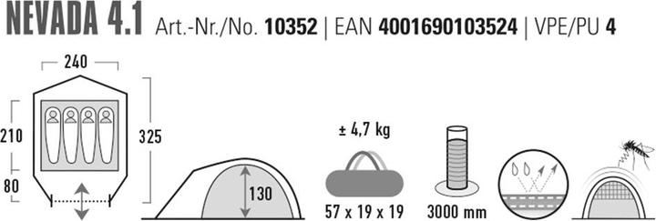 Produktbild High Peak Nevada 4.1 (Kuppelzelt, 4.70 kg, 4 Personen)