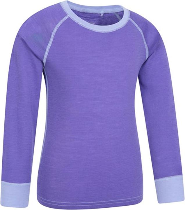 Actual product image Mountain Warehouse Childrens/Kids Merino II Contrast Round Neck Base Layer Top (128)