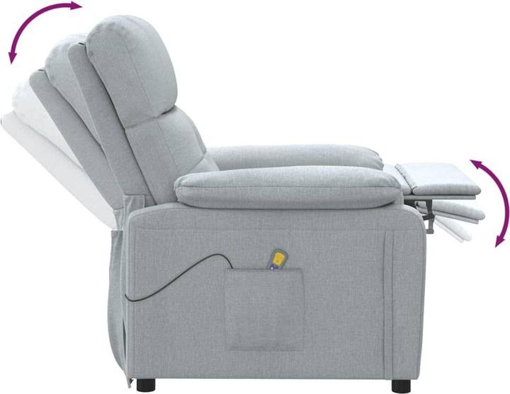 Image du produit VidaXL Fauteuil de massage Fauteuil TV Fauteuil relax Fauteuil de relaxation Gris clair