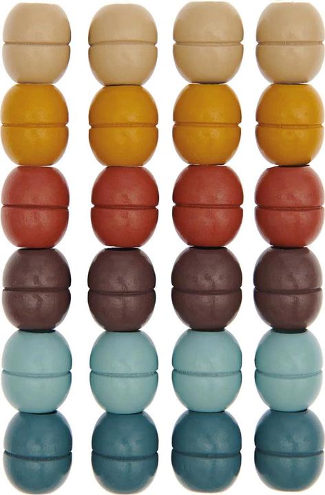 Actual product image Rico Design Wooden beads macramé earth colors, 24 pieces
