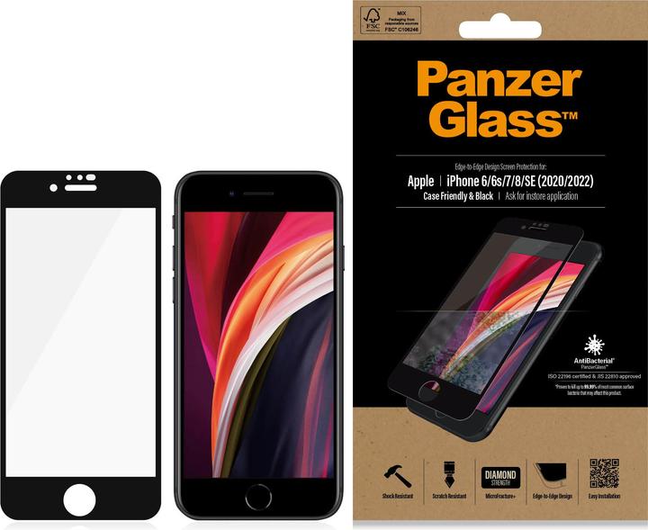 Actual product image PanzerGlass Case Friendly (1 Piece, Apple iPhone 6, Apple iPhone 6s, Apple iPhone 8)