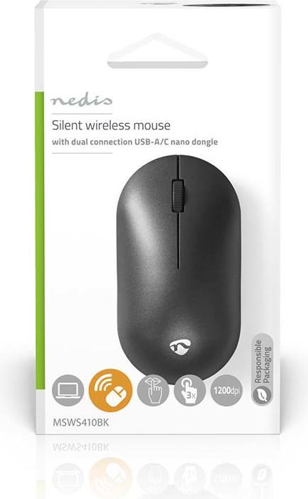 Actual product image Nedis Mouse | Wireless | 1200 dpi | Number of buttons: 3 | Ambidextrous (Wireless)