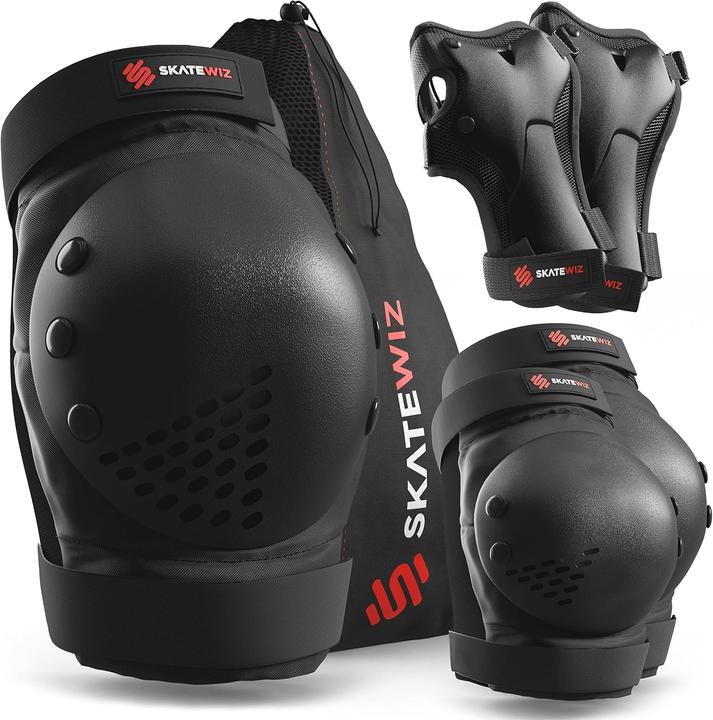 Immagine prodotto Skatewiz 6-teiliges Protektoren-Set (M, L, Ginocchiera, Protezioni per i polsi, Protettori gomito, 6 pezzi)