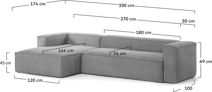 Image du produit Kave Home Blok (5 places, Canapé d'angle, Grand canapé)