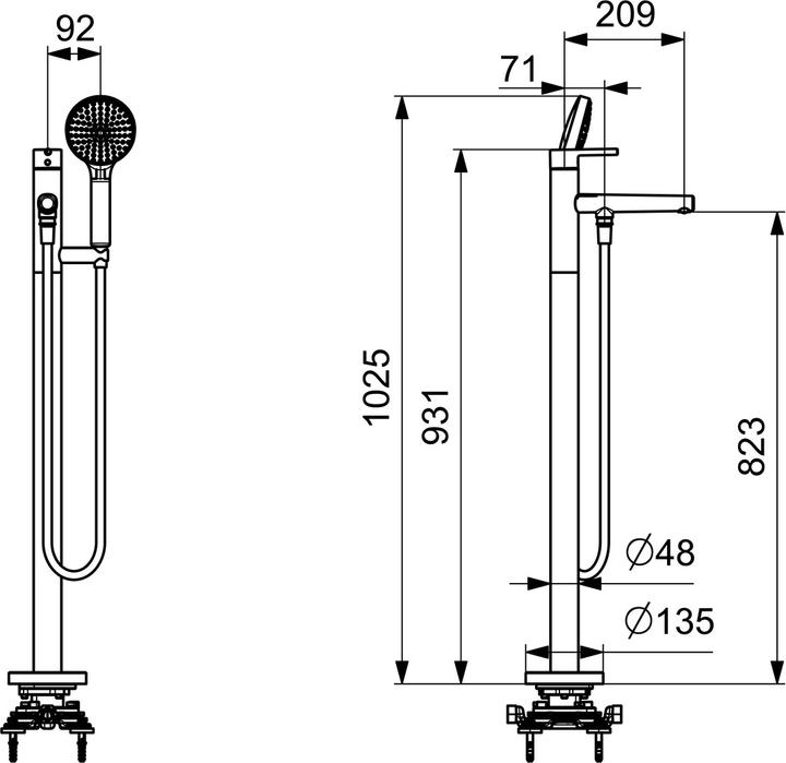 Actual product image Hansa HANSAVANTIS Style Bath Faucet Projection 209 mm, 54832007