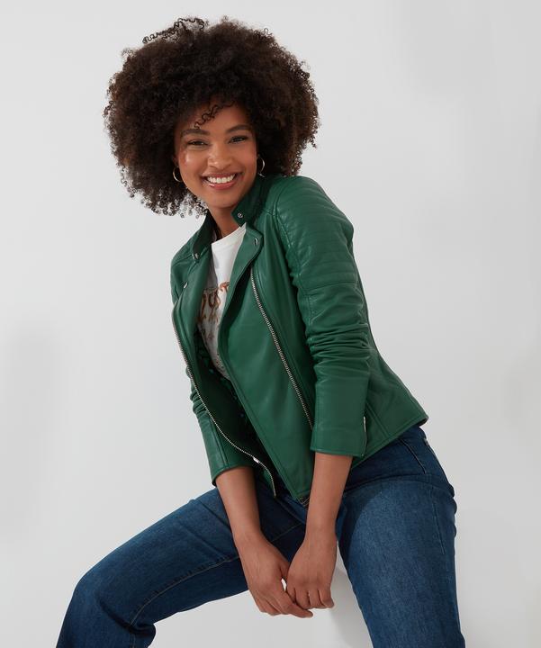Produktbild Joe Browns Grandad Collar Leather Biker Jacket (40)
