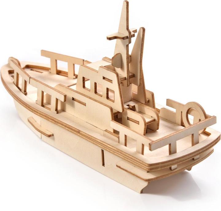 Image du produit Little Story Modèle de puzzle en bois 3D - Bateau (35 pièces)